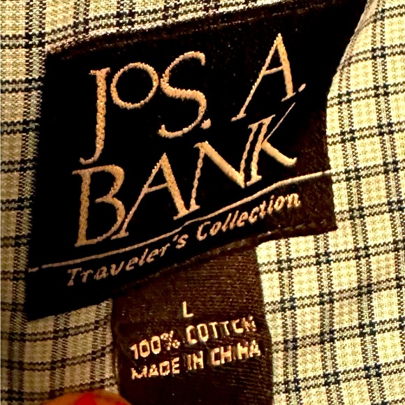 EUC Jos. A. Banks plaid dress shirt another large w/  100% cotton in size large - Picture 3 of 3